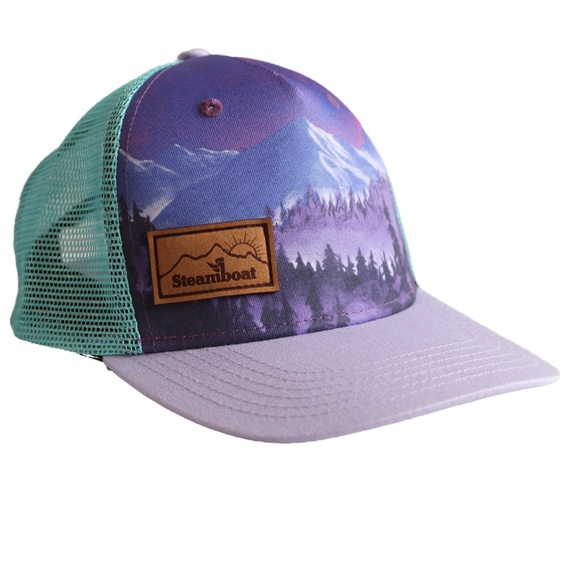 Purple and Teal Women's Mesh Hat - Picture 8 of 8